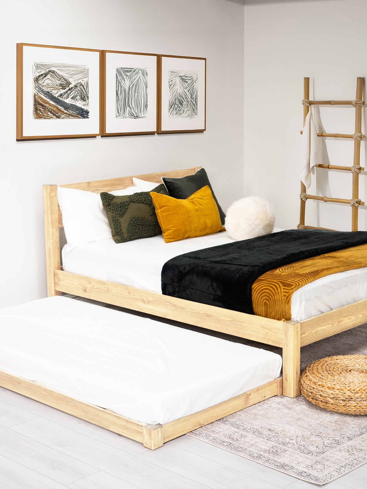 Model 10 - Wooden Trundle Bed