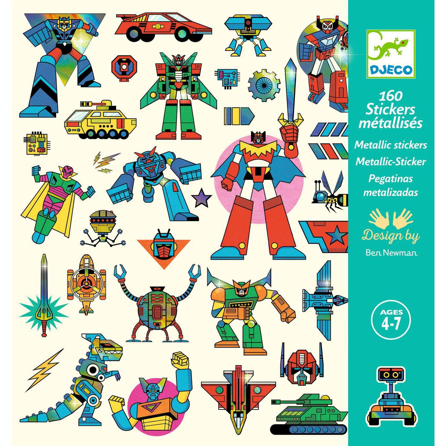 Metallic Robot Stickers