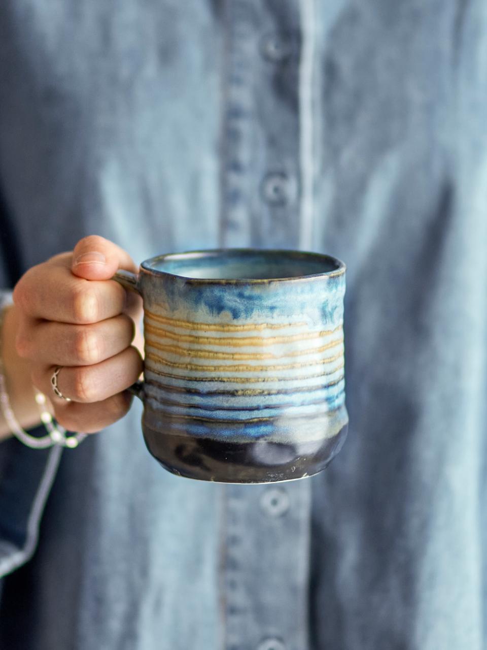 Deana Mug - Multi, Teal Hues - Set Of 4