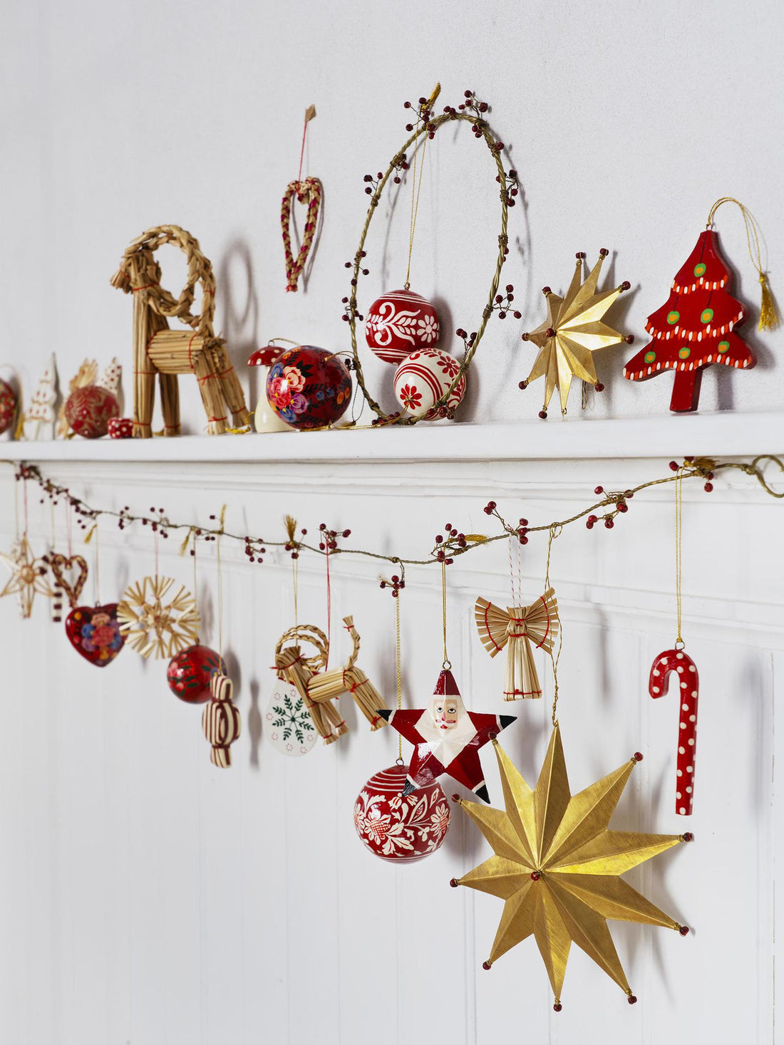 Hand painted paper Mache Christmas balls - 2 Colour Options Available