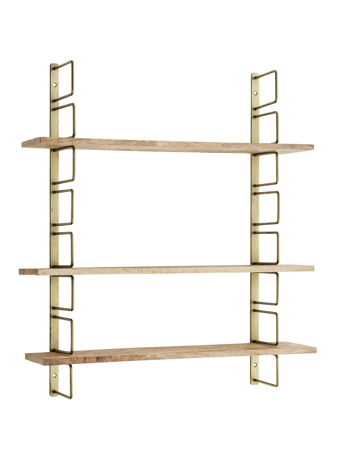 Wall rack with wooden shelves