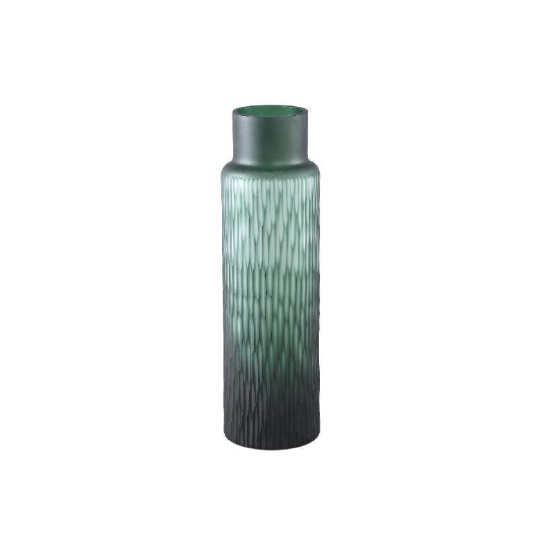 Hivvay Carved Glass Vase - Green
