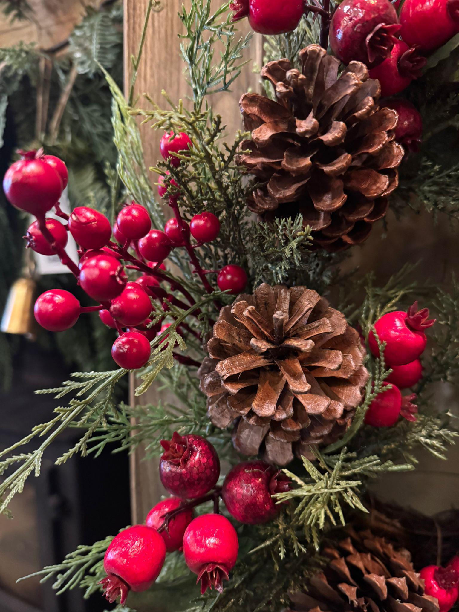 Pomegranate Pine Cone Wreath