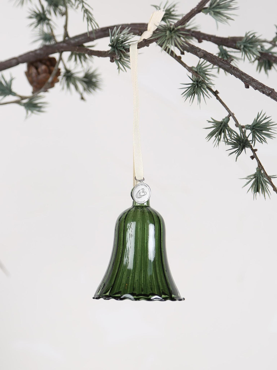 Glosille Glass ornament bell Flower Green
