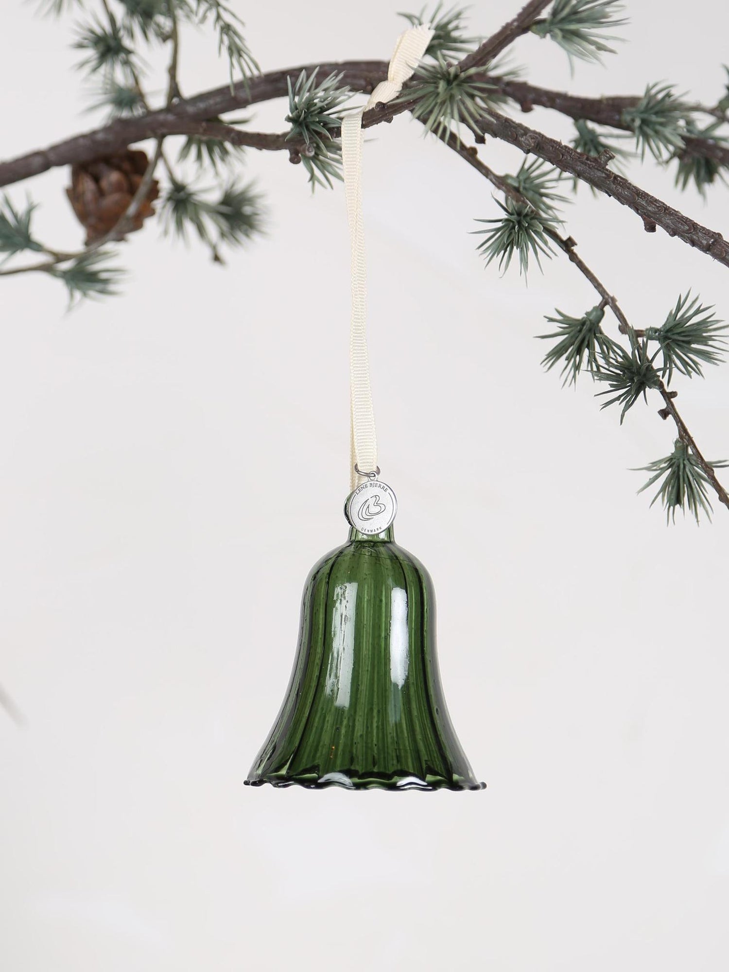 Glosille Glass ornament bell Flower Green