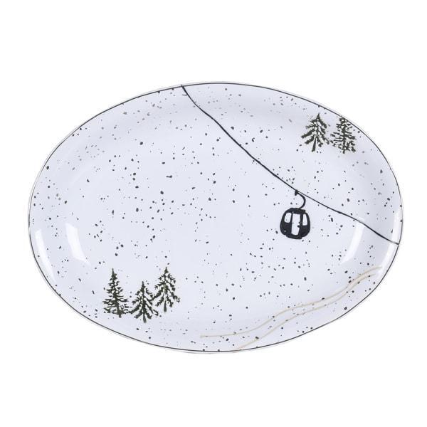 Ceramic Ski Lift Platter Plate