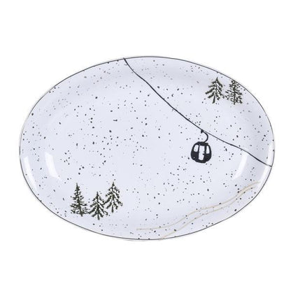 Ceramic Ski Lift Platter Plate
