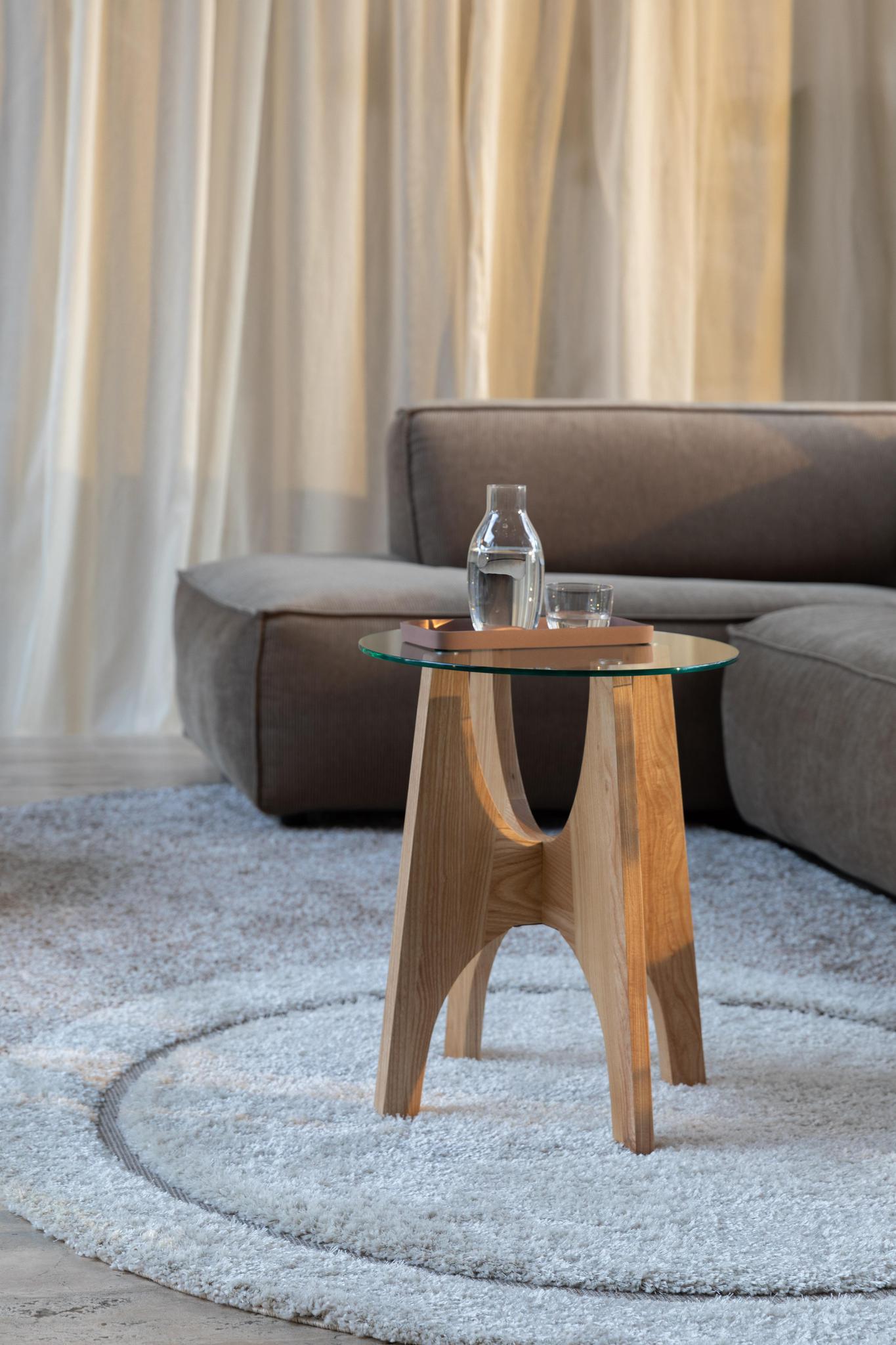 Kobe Ash Wood &amp; Glass Coffee/Side Table - 2 Sizes Available