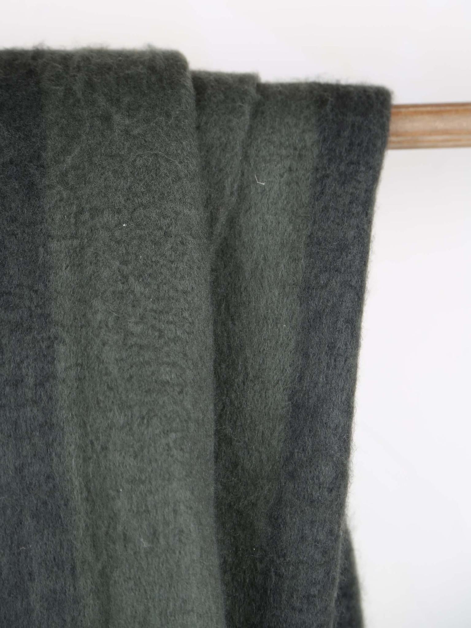 Isabel Recycled Striped Fringed Throw - Olive, Sage