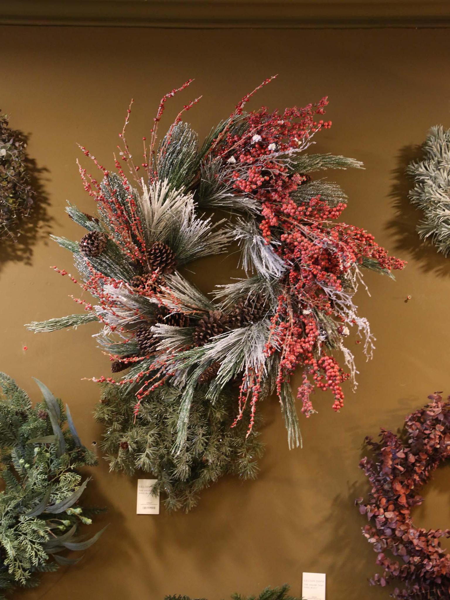 Deluxe Faux Berry And Pine Wreath