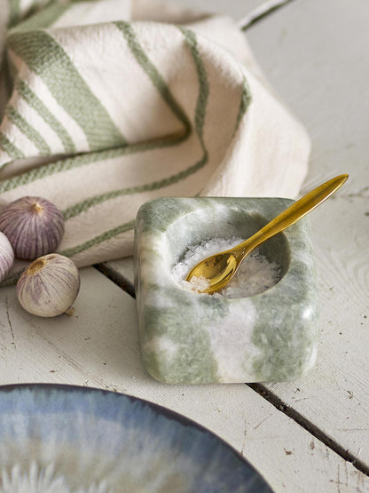 Noriko Salt Jar w/Spoon - Green - Marble