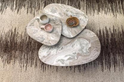 Suki Set of 3 Marble &amp; Mango Wood Side Tables