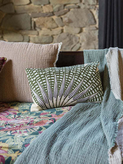 Embroidered Patterned Cushion - Ewan - 3 Colours Available