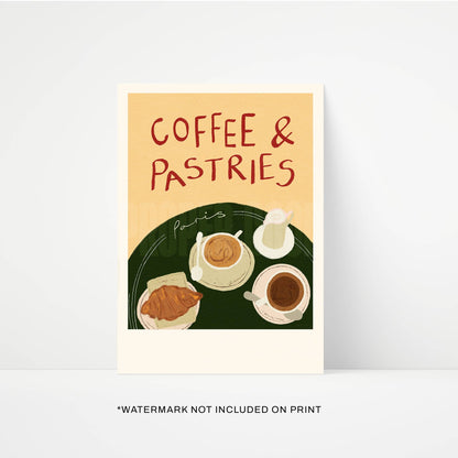 Coffee &amp; Pastries in Paris Print