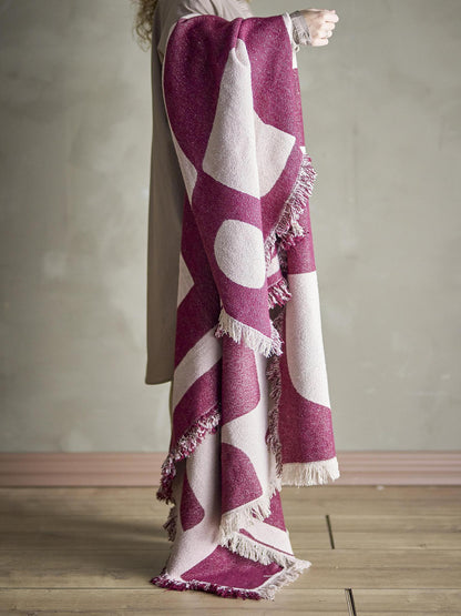 Olica Throw Red, Recycled Cotton