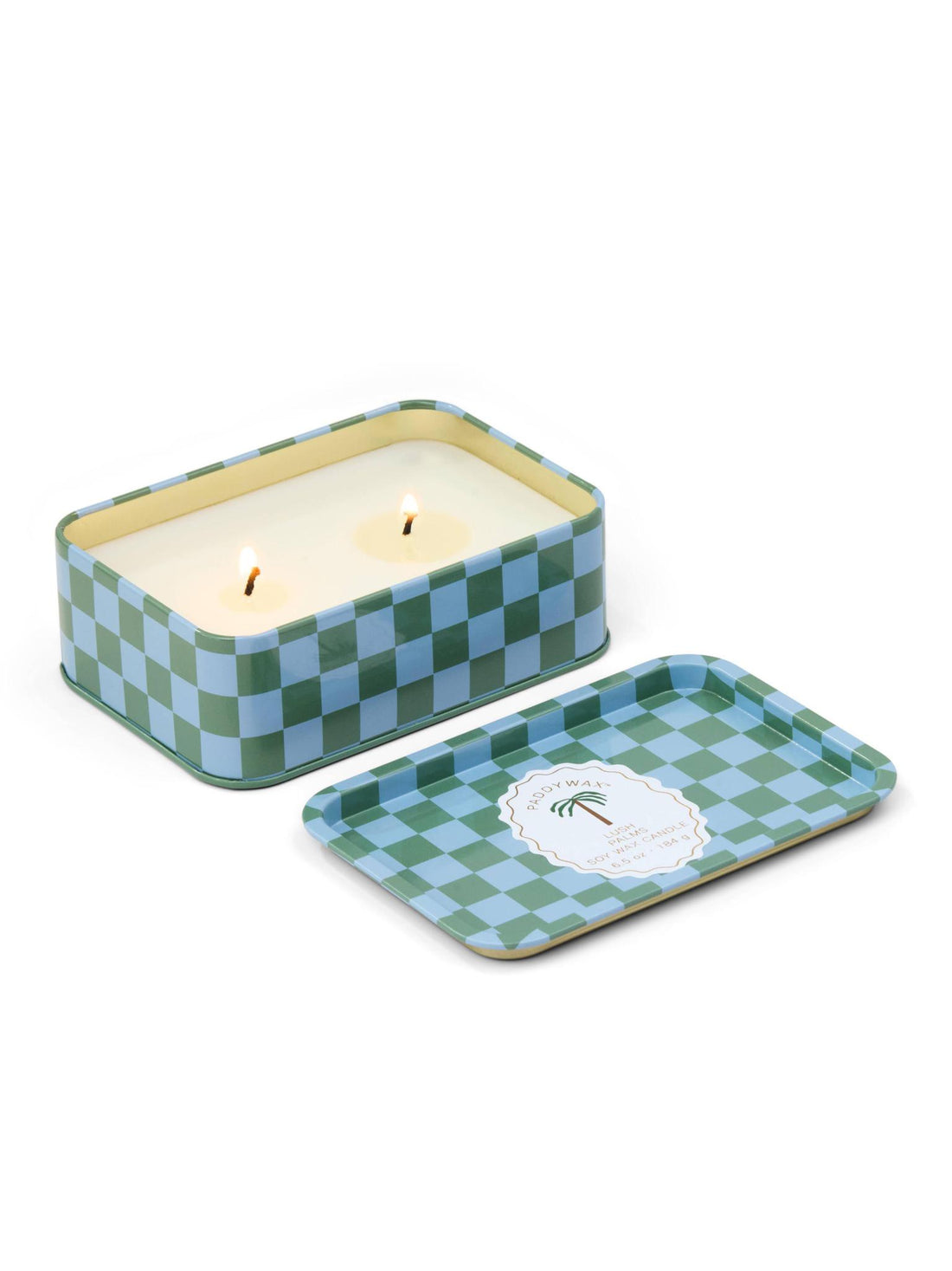 Adopo Palm Printed Tin Candle - Lush Palms
