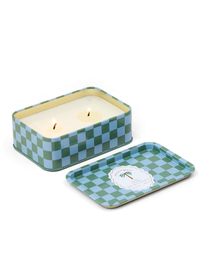 Adopo Palm Printed Tin Candle - Lush Palms
