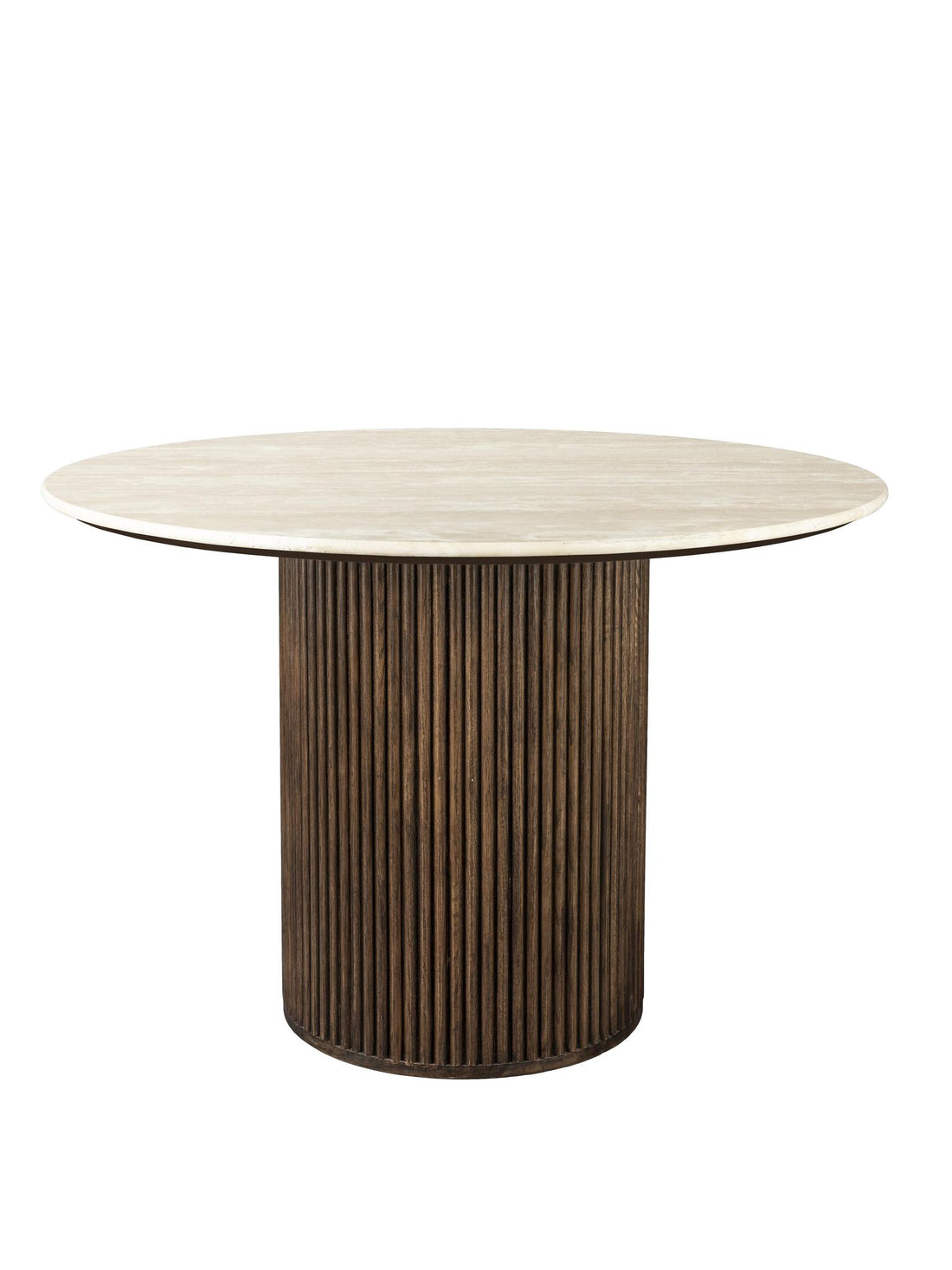 Arda Oak &amp; Travertine Round Dining Table