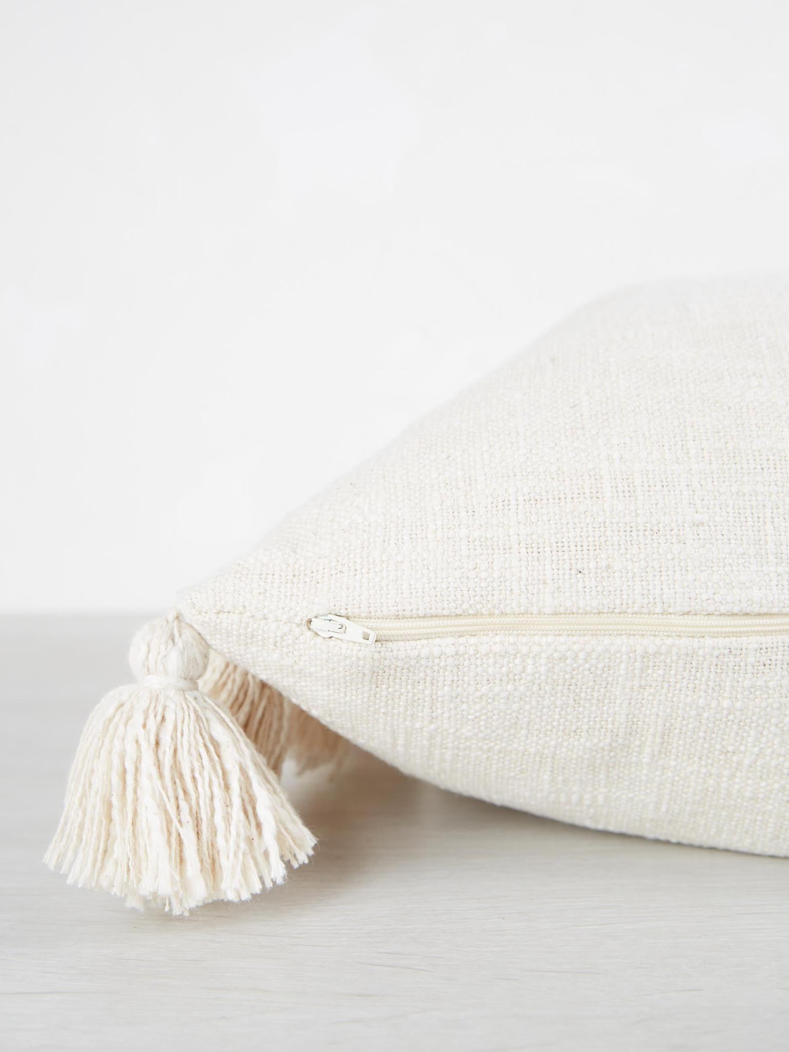 Cushion With Tassels - Off White
