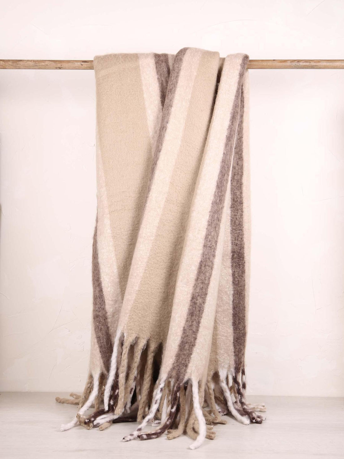 Isabel Recycled Striped Fringed Throw - Nauge