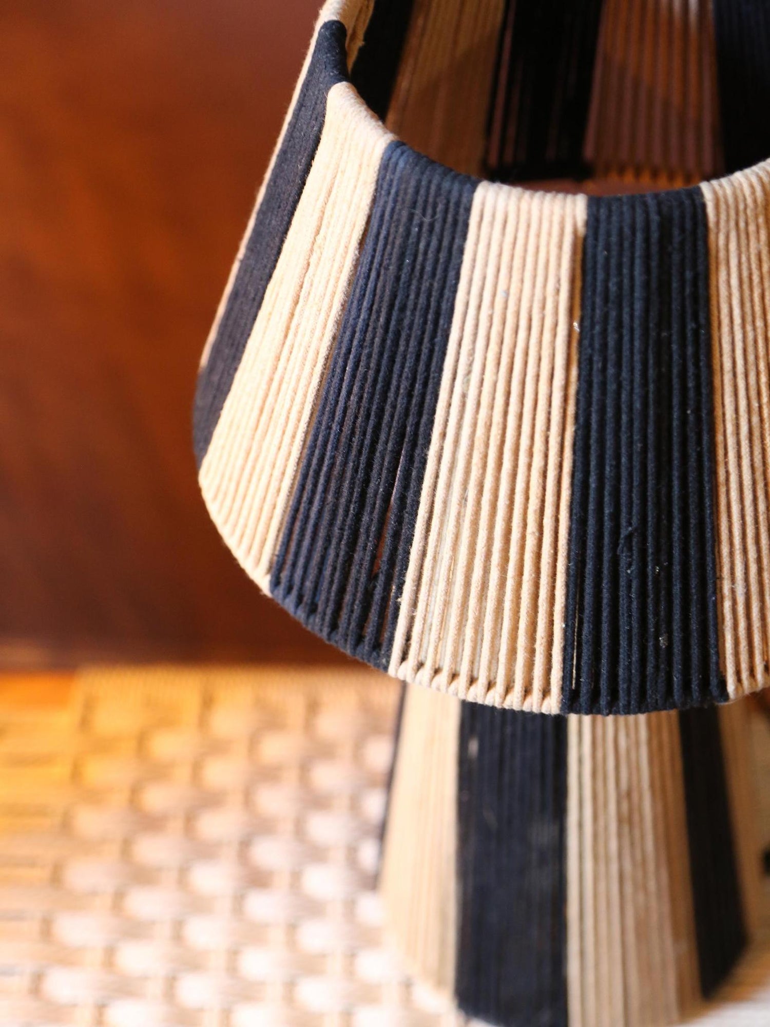 Stripe It Up Table Lamp - Natural, Black