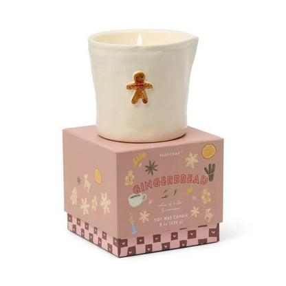 Bistro 8oz/226g Gingerbread Embossed Ceramic Candle - Gingerbread