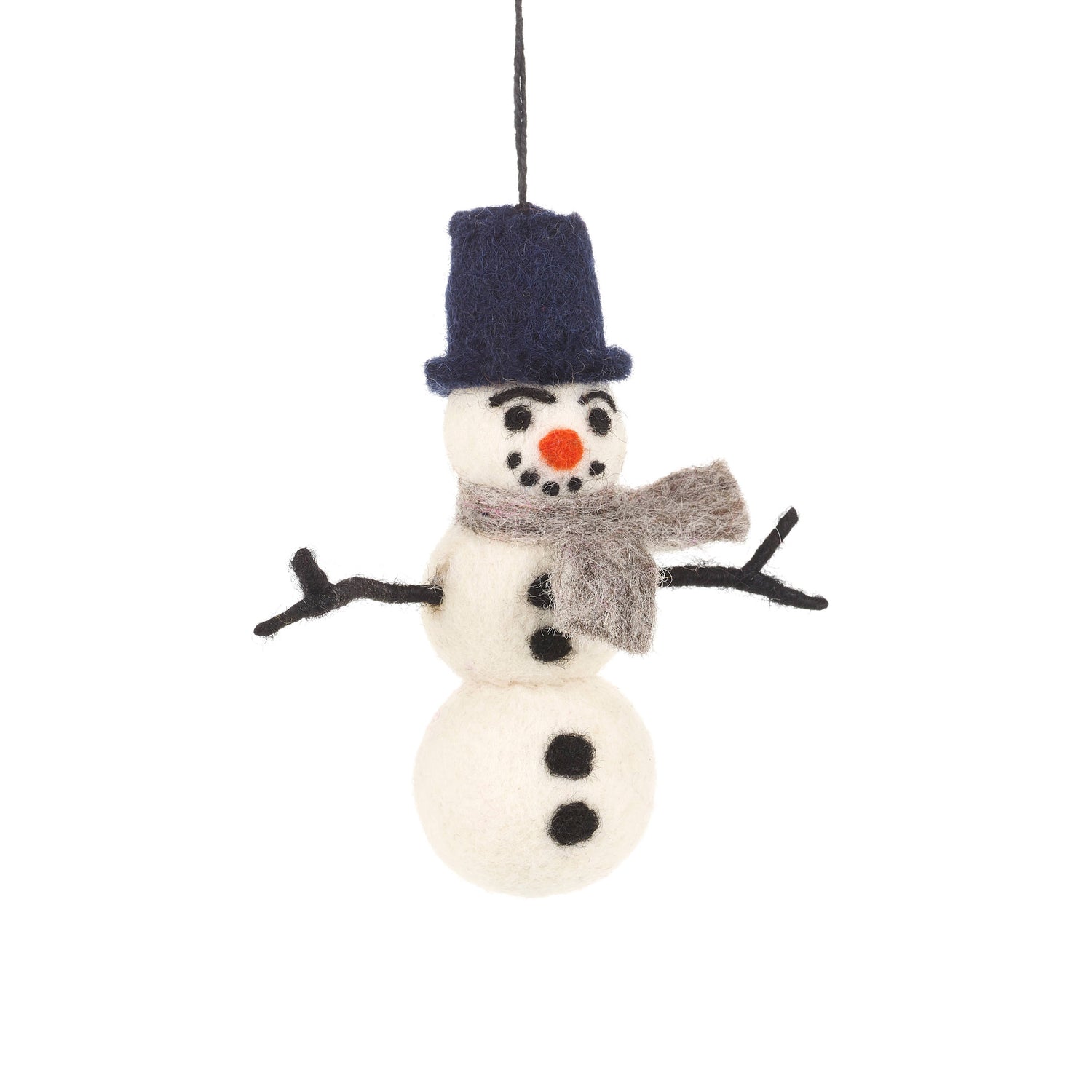 Handmade Felt William Snowman Biodegradable Hanging Decorati