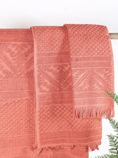 Embossed Jacquard Towel in Sienne - 4 Sizes Available