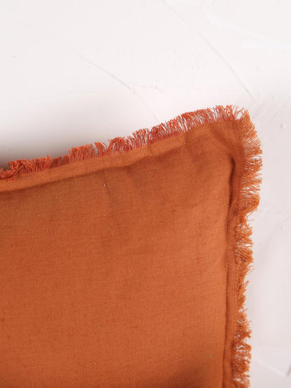 Laly Linen &amp; Cotton Plain Cushion in Cuirve - 2 Sizes Available