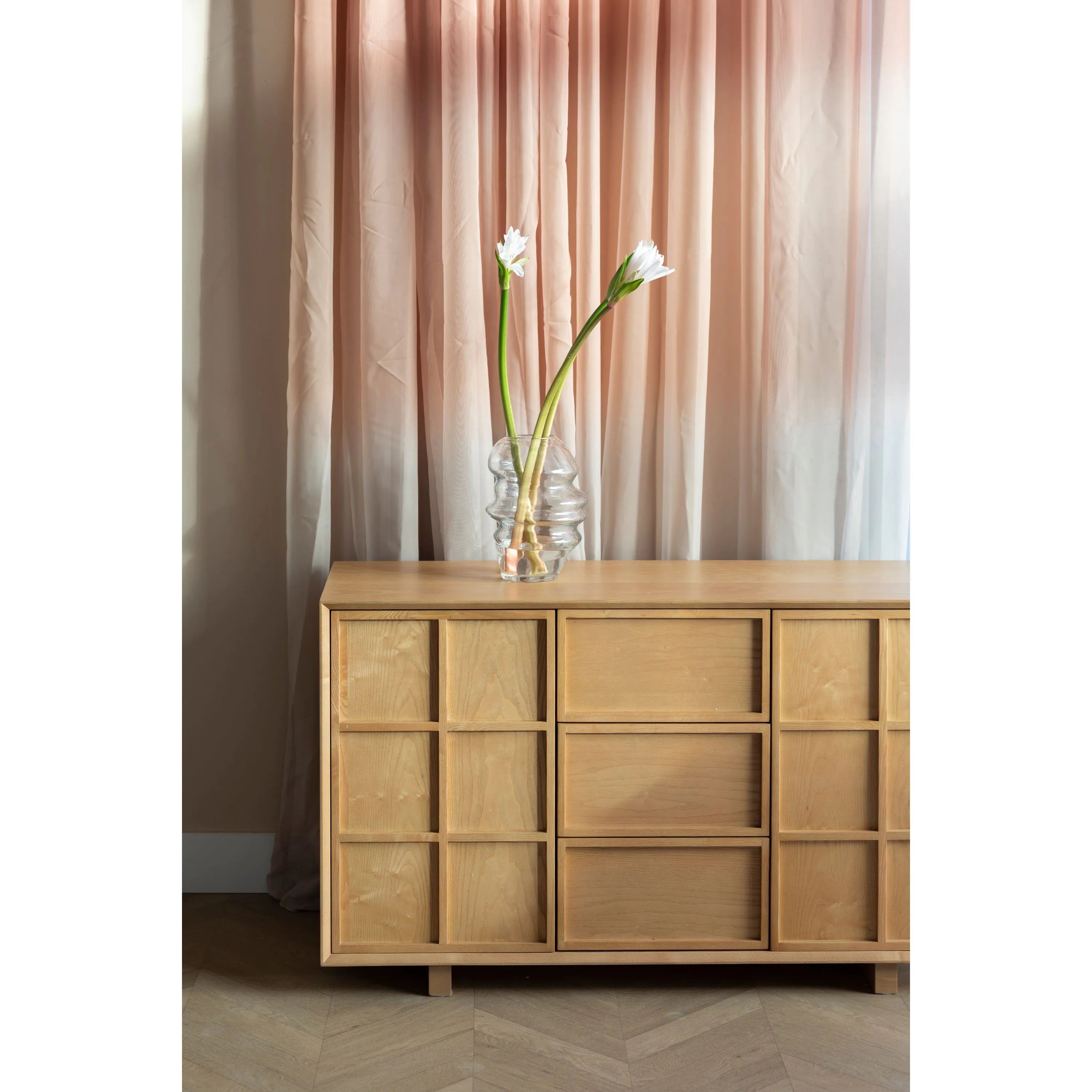 Raster Ash Wood Sideboard - High