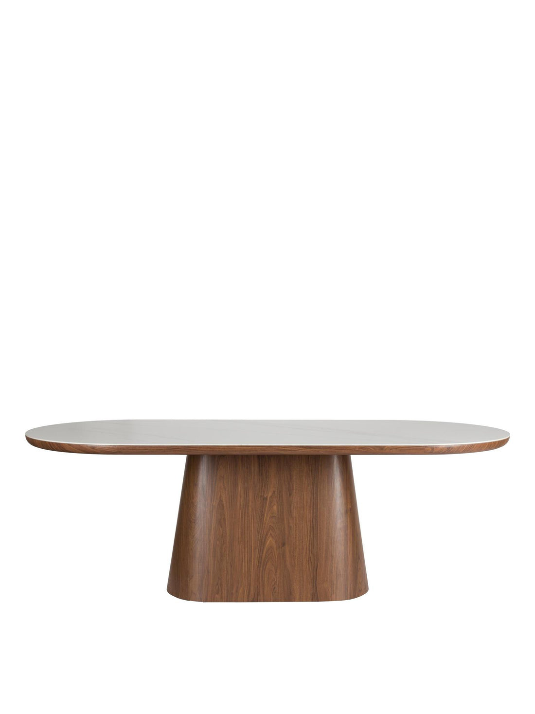 Almira Sintered Stone &amp; Wood Oval Dining Table - Walnut - 2 Sizes Available
