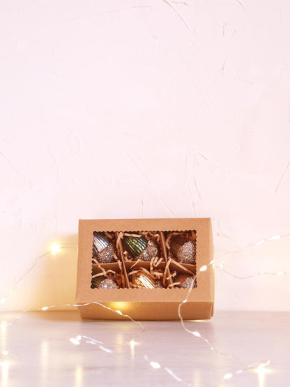 Set Of 6 Pinecone Baubles