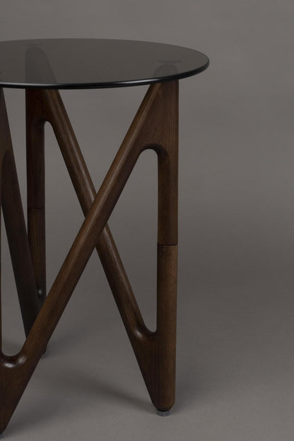 Naia Oak &amp; Glass Side Table