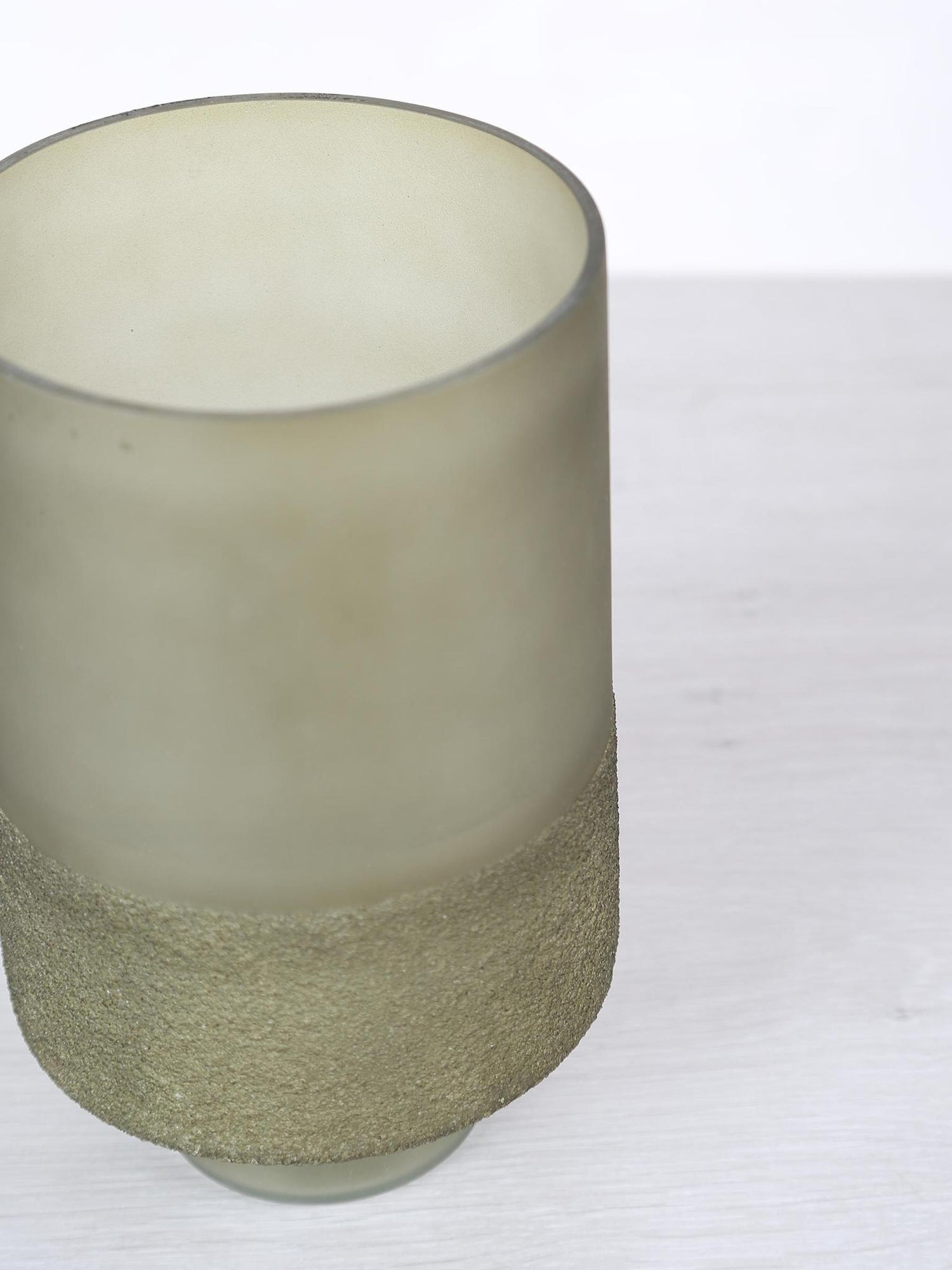 Miral Green Glass Round Stormlight - Frosted Bottom - 2 Sizes Available