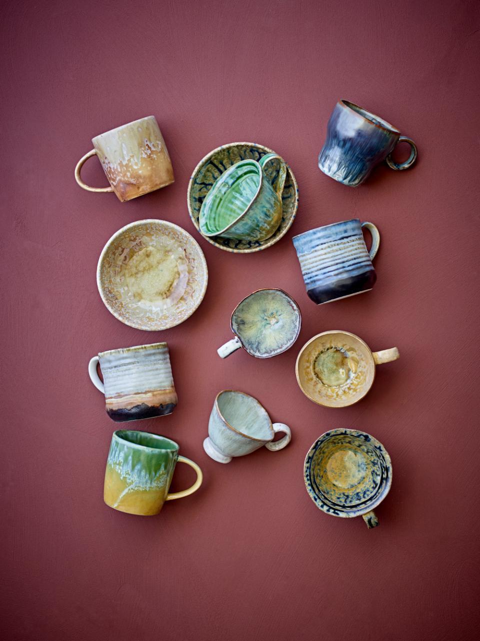 Deana Mug - Multi, Teal Hues - Set Of 4