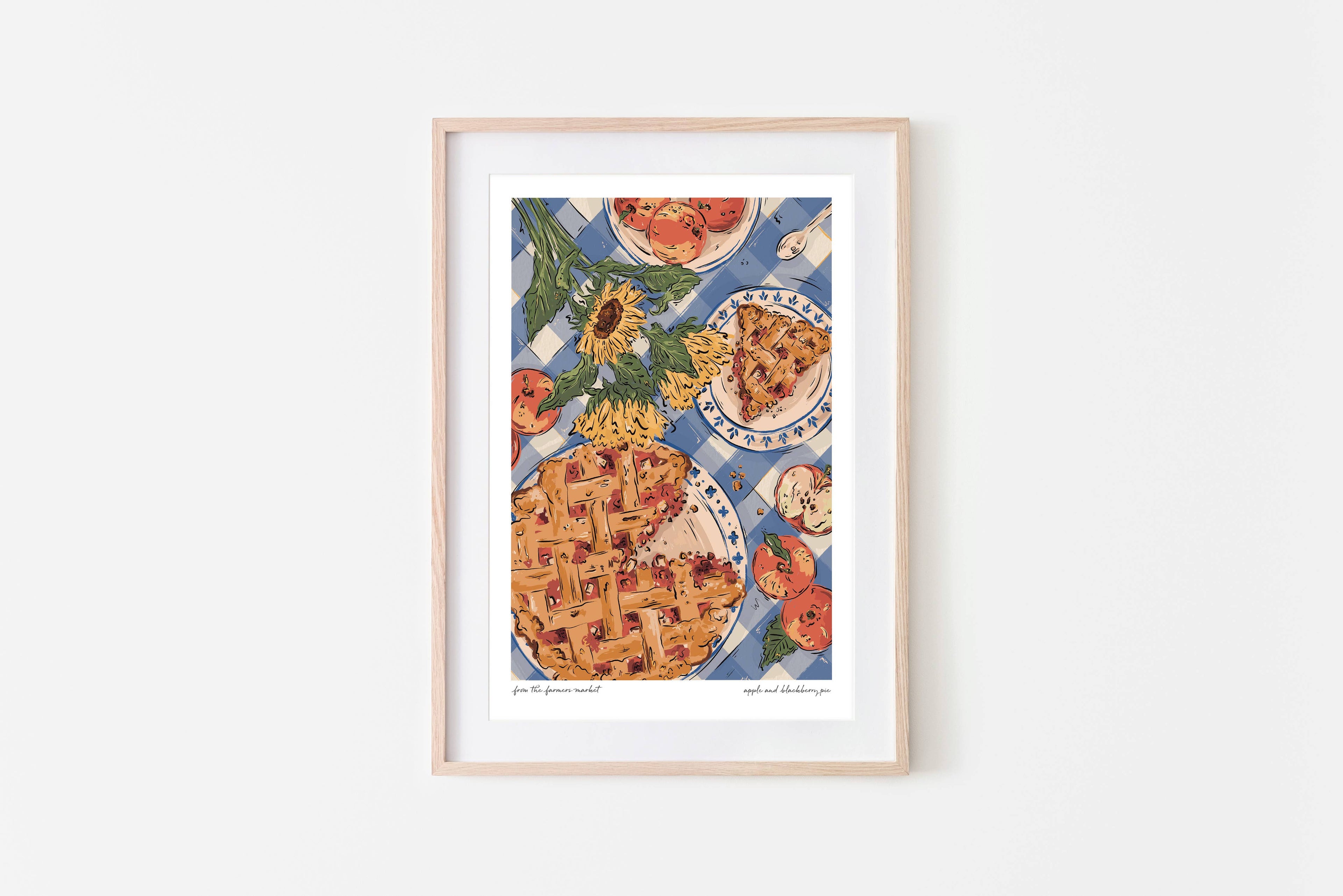 Apple and blackberry pie Art Print - The Farmers market Collection