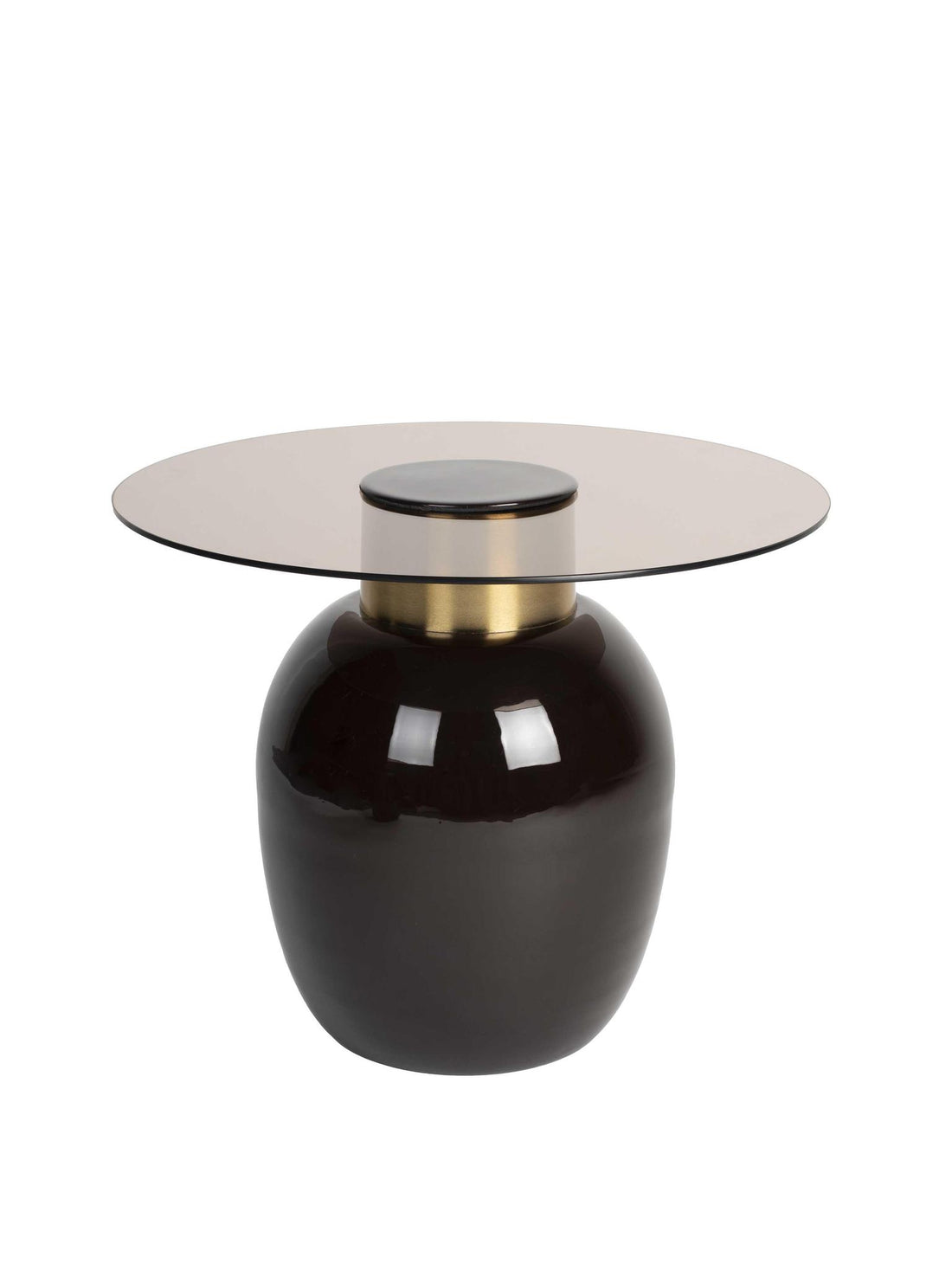Mohra Enamel &amp; Smoked Glass Side Table - 2 Sizes Available