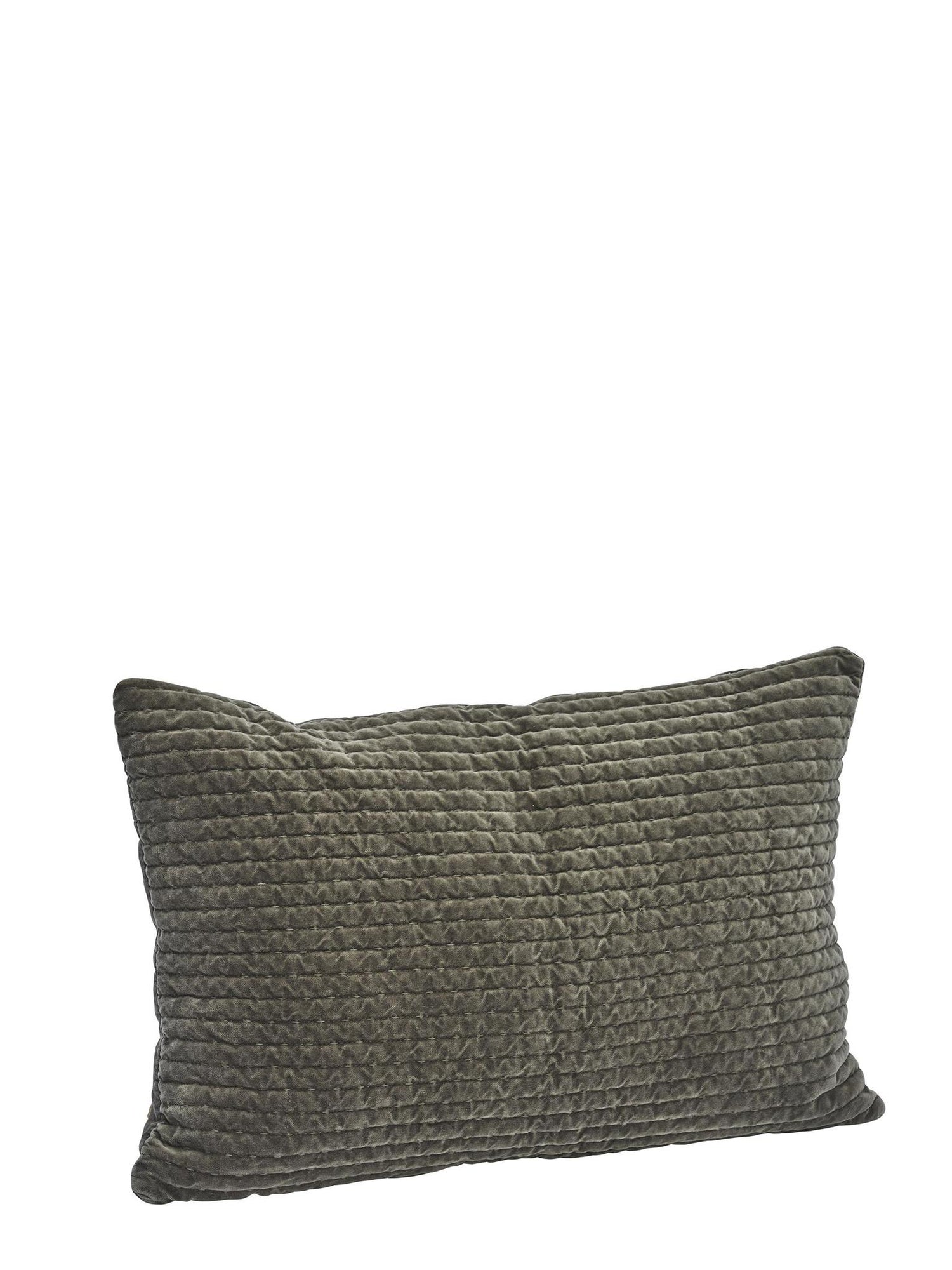 Quilted velvet cushion cover - Sage
