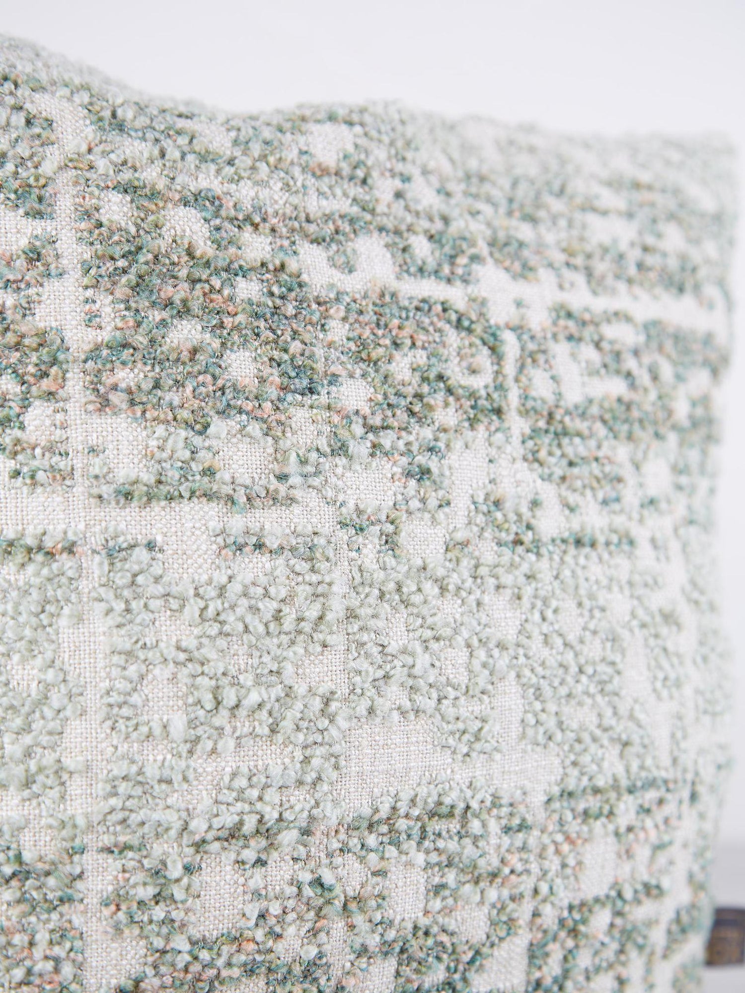 Esme Patterned Cushion - Green, Rose