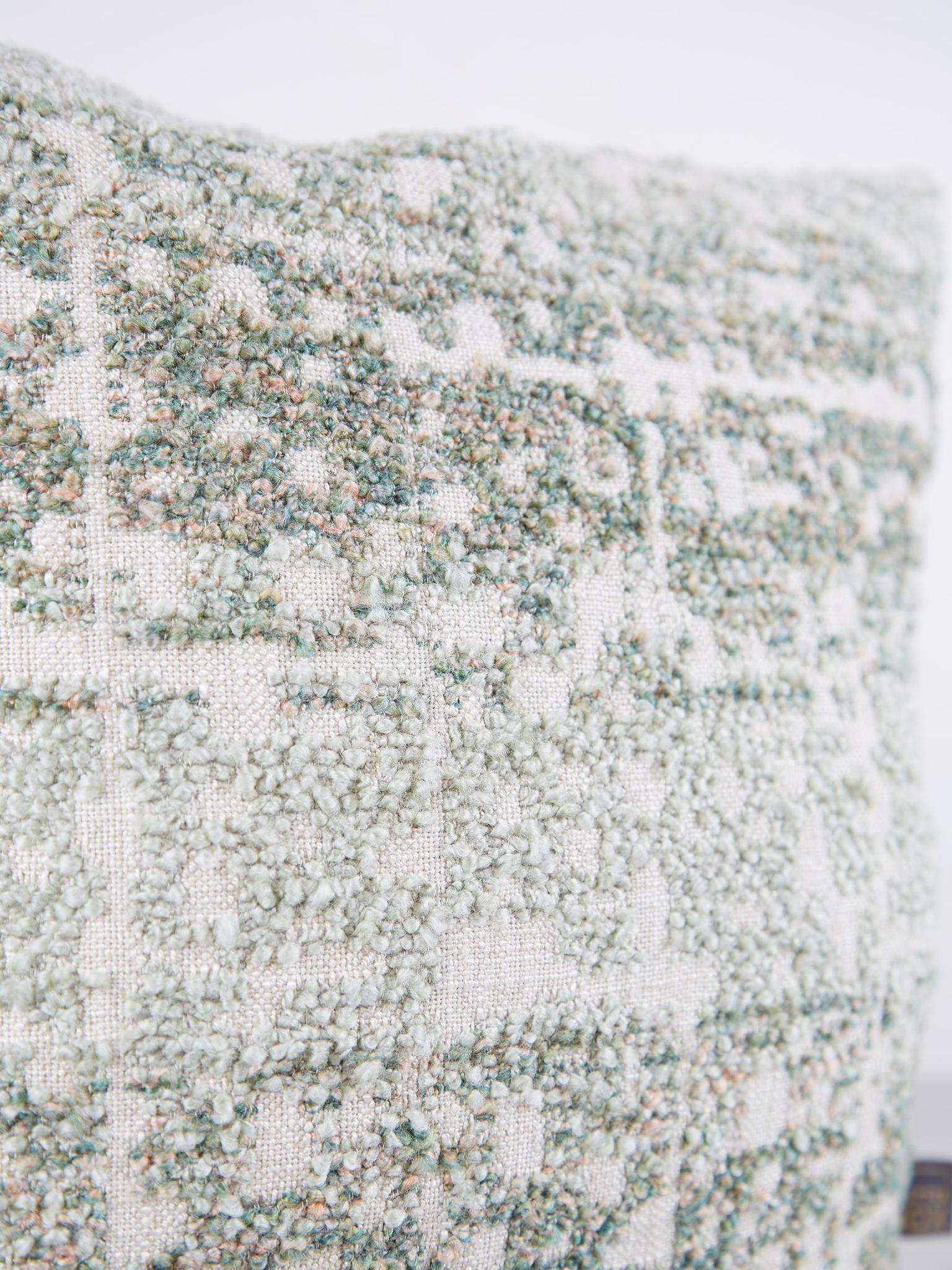 Esme Patterned Cushion - Green, Rose