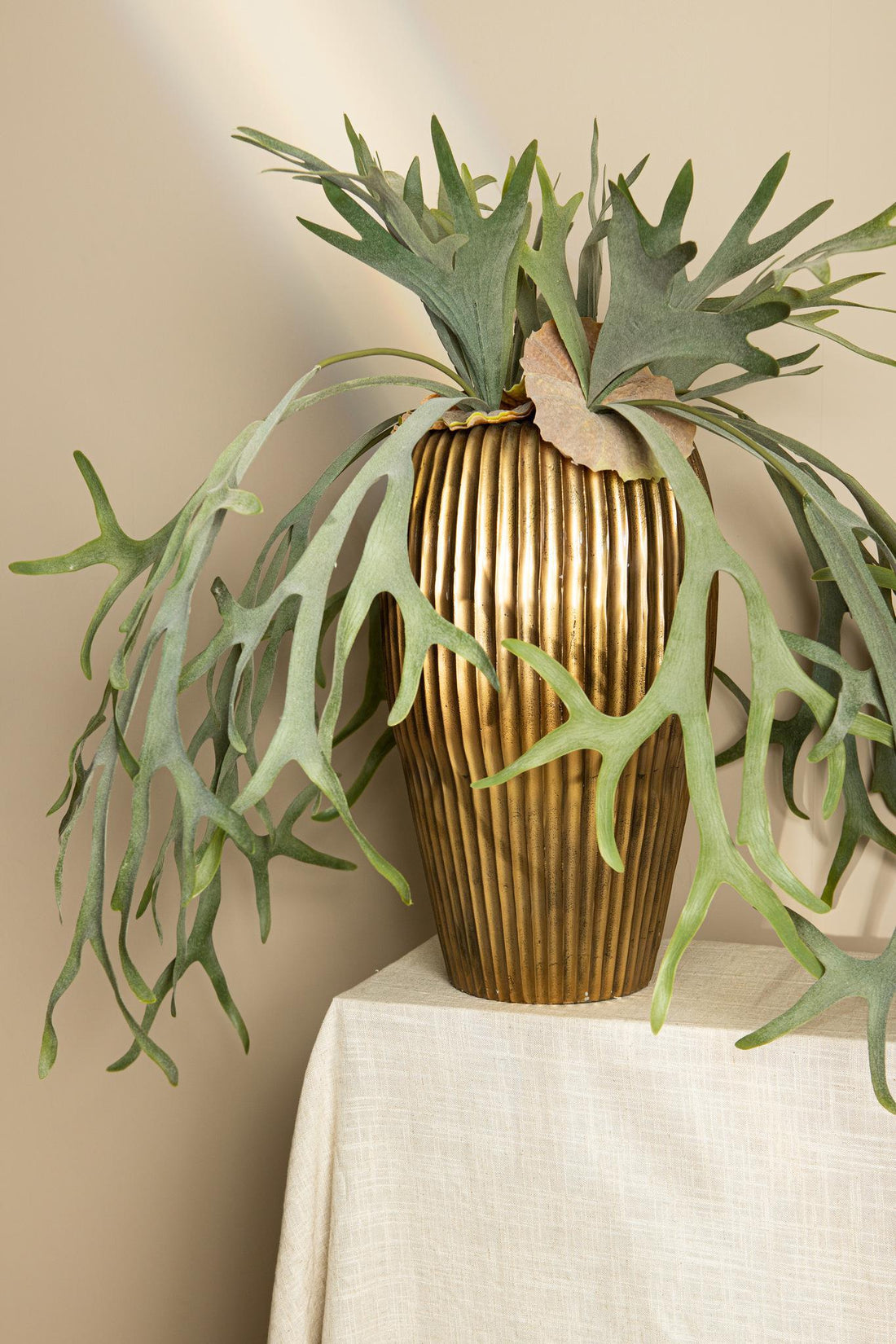 Large Faux Leaves Staghorn Stem