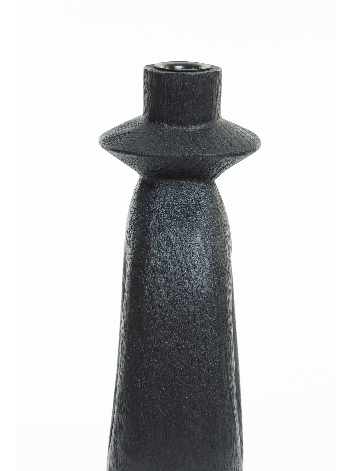 Django Large Black Mango Wood Candle Holder