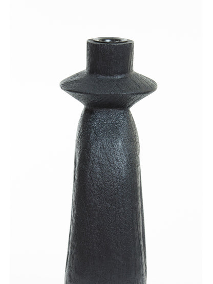 Django Large Black Mango Wood Candle Holder