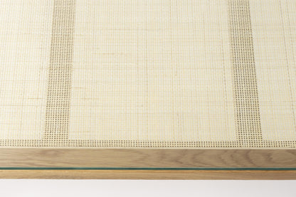 Haru Cane, Oak Wood &amp; Glass Coffee Table - 2 Sizes Available