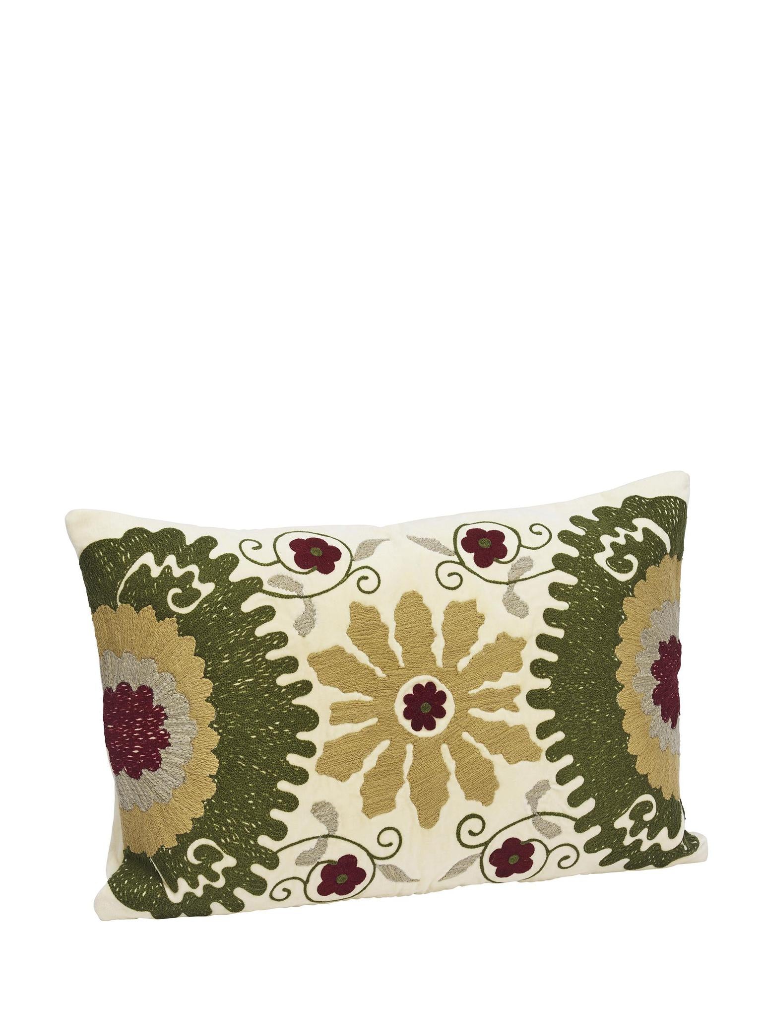 Suzani Embroidered velvet cushion cover - 2 Colour Options Available ...