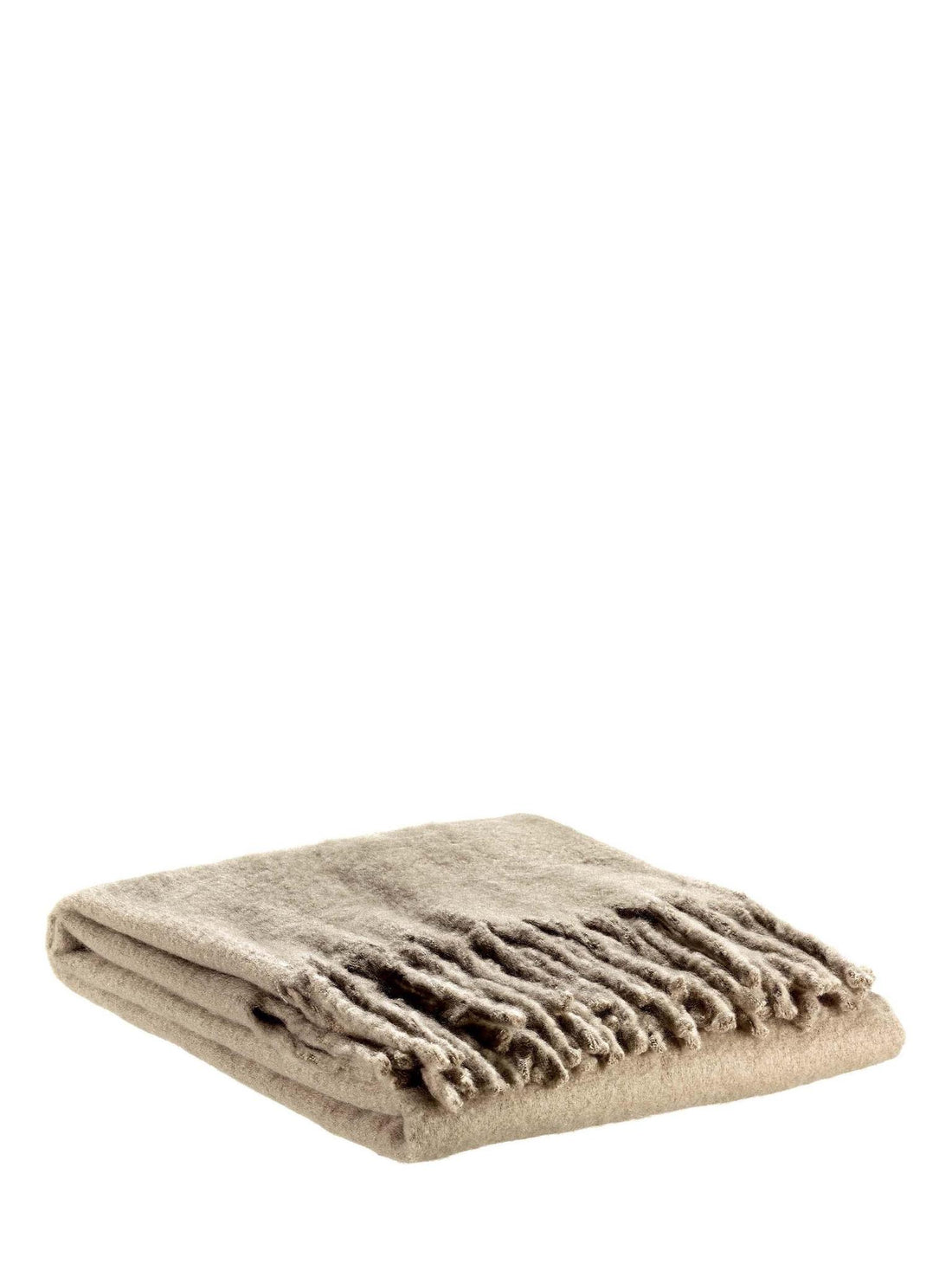 Isabel Recycled Plain Fringed Throw - Nuage