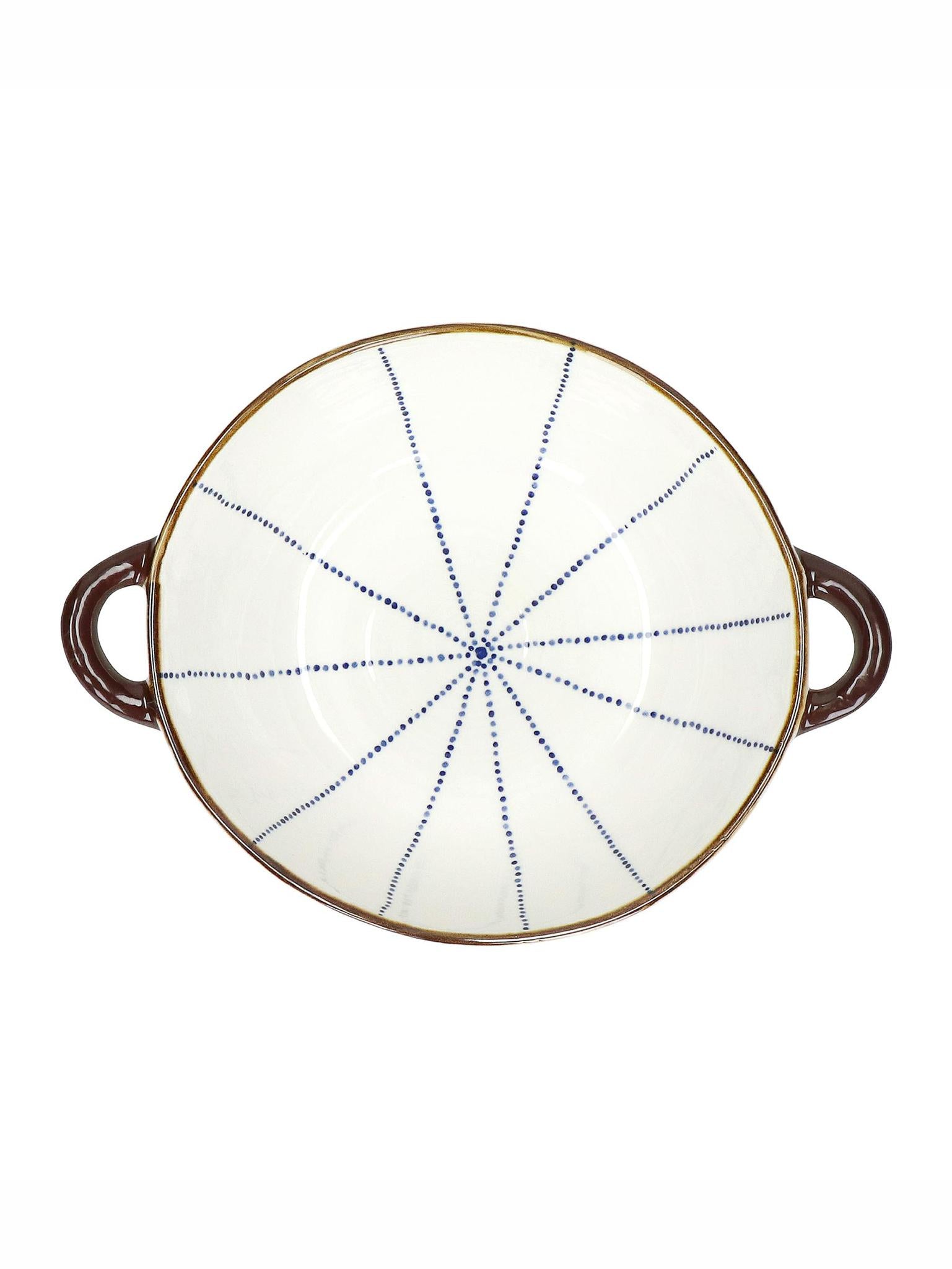 Anafi - Patterned Oven Dish/Bowl - Porcelain, Blue