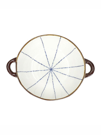 Anafi - Patterned Oven Dish/Bowl - Porcelain, Blue