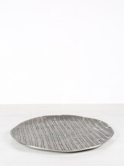 Grail Silver Striped Round Plate - 2 Sizes Available