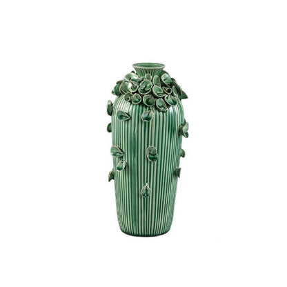 Saubaan Round Glazed Ceramic Vase - Green